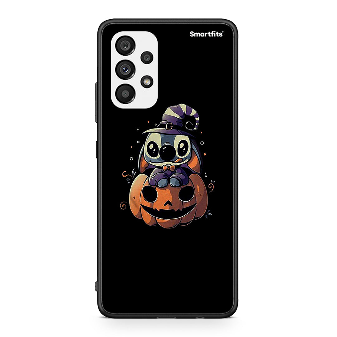 Samsung A73 5G Halloween Stitch θήκη από τη Smartfits με σχέδιο στο πίσω μέρος και μαύρο περίβλημα | Smartphone case with colorful back and black bezels by Smartfits