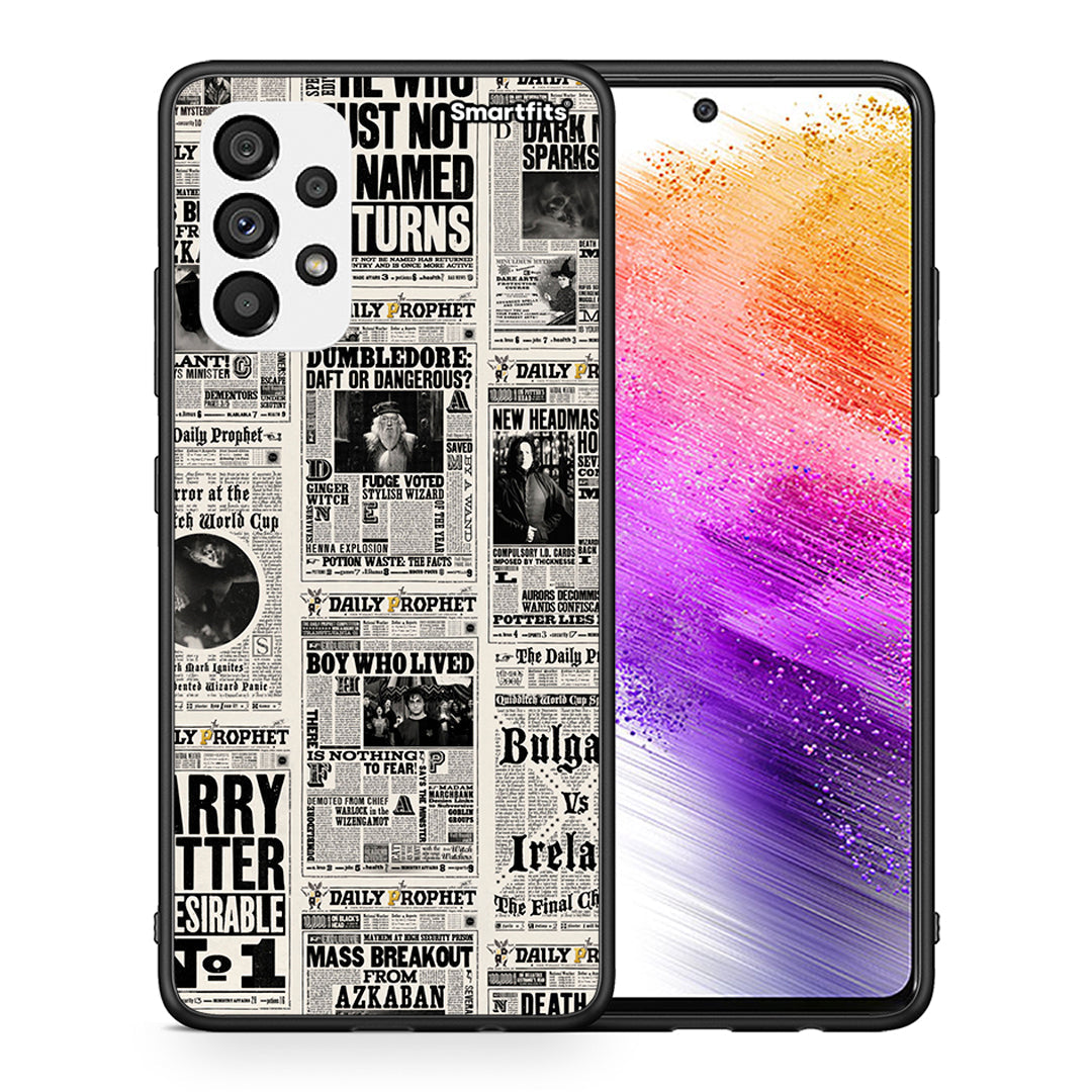 Θήκη Samsung A73 5G Harry Paper από τη Smartfits με σχέδιο στο πίσω μέρος και μαύρο περίβλημα | Samsung A73 5G Harry Paper case with colorful back and black bezels