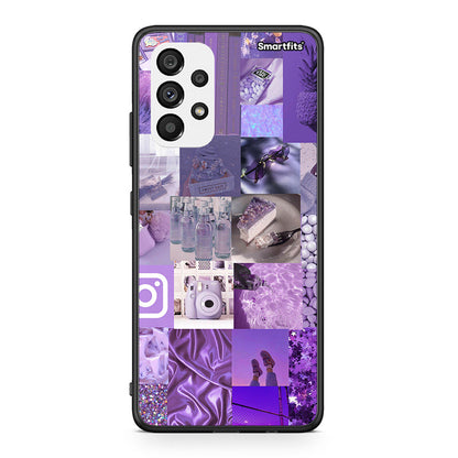 Samsung A73 5G Purple Aesthetic Collage θήκη από τη Smartfits με σχέδιο στο πίσω μέρος και μαύρο περίβλημα | Smartphone case with colorful back and black bezels by Smartfits