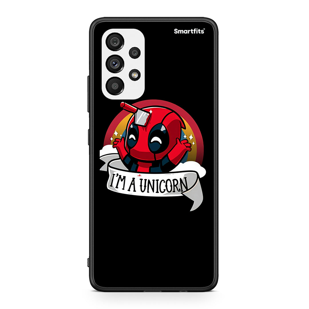Samsung A73 5G Unicorn Deadpool θήκη από τη Smartfits με σχέδιο στο πίσω μέρος και μαύρο περίβλημα | Smartphone case with colorful back and black bezels by Smartfits