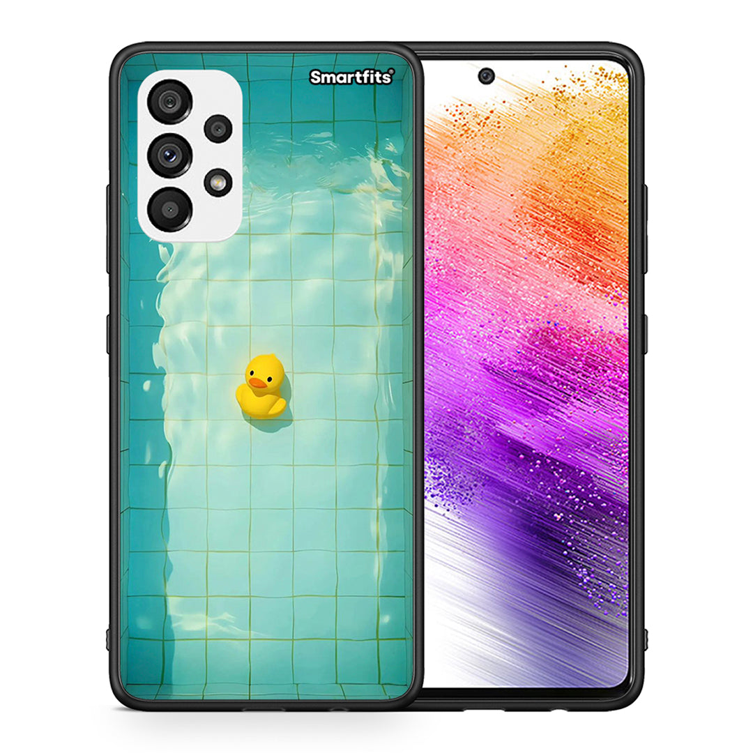 Θήκη Samsung A73 5G Yellow Duck από τη Smartfits με σχέδιο στο πίσω μέρος και μαύρο περίβλημα | Samsung A73 5G Yellow Duck case with colorful back and black bezels