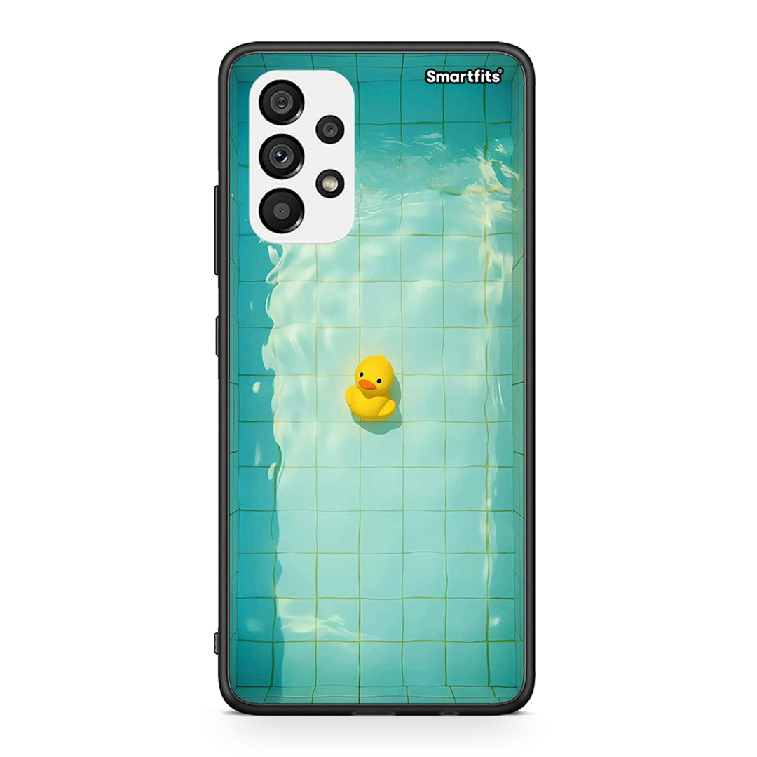 Samsung A73 5G Yellow Duck θήκη από τη Smartfits με σχέδιο στο πίσω μέρος και μαύρο περίβλημα | Smartphone case with colorful back and black bezels by Smartfits