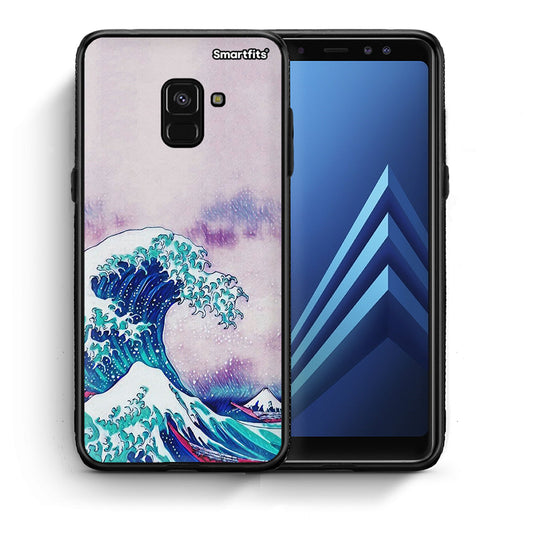 Θήκη Samsung A8 Blue Waves από τη Smartfits με σχέδιο στο πίσω μέρος και μαύρο περίβλημα | Samsung A8 Blue Waves case with colorful back and black bezels