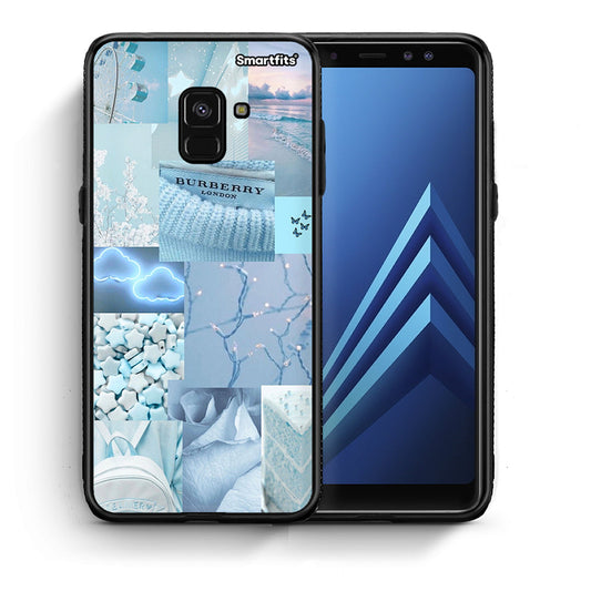 Θήκη Samsung A8 Ciel Aesthetic Collage από τη Smartfits με σχέδιο στο πίσω μέρος και μαύρο περίβλημα | Samsung A8 Ciel Aesthetic Collage case with colorful back and black bezels