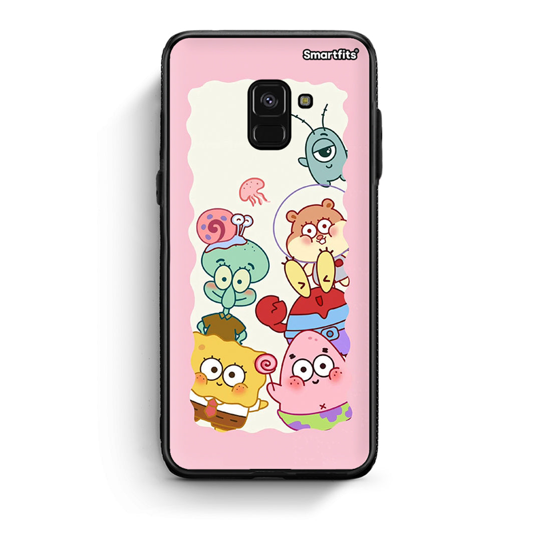 Samsung A8 Cute Companion θήκη από τη Smartfits με σχέδιο στο πίσω μέρος και μαύρο περίβλημα | Smartphone case with colorful back and black bezels by Smartfits