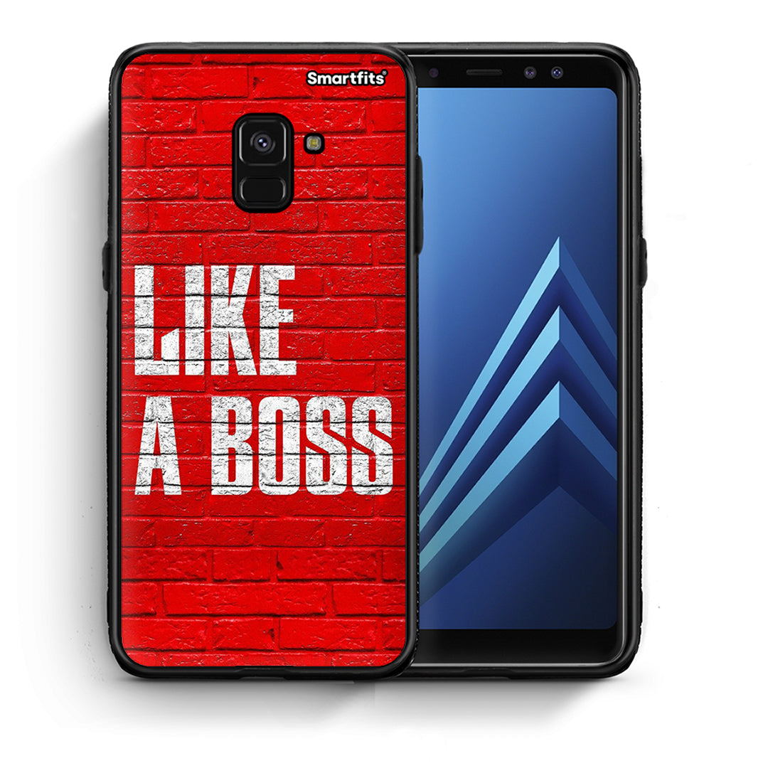 Θήκη Samsung A8 Like A Boss από τη Smartfits με σχέδιο στο πίσω μέρος και μαύρο περίβλημα | Samsung A8 Like A Boss case with colorful back and black bezels