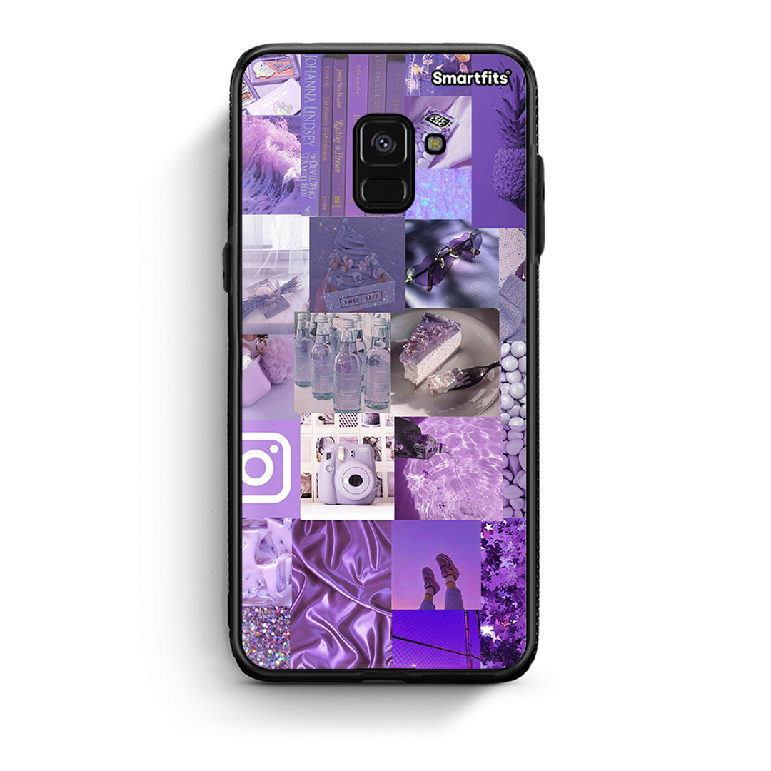 Samsung A8 Purple Aesthetic Collage θήκη από τη Smartfits με σχέδιο στο πίσω μέρος και μαύρο περίβλημα | Smartphone case with colorful back and black bezels by Smartfits