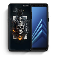 Thumbnail for Θήκη Samsung A8 Skull King Ace από τη Smartfits με σχέδιο στο πίσω μέρος και μαύρο περίβλημα | Samsung A8 Skull King Ace case with colorful back and black bezels