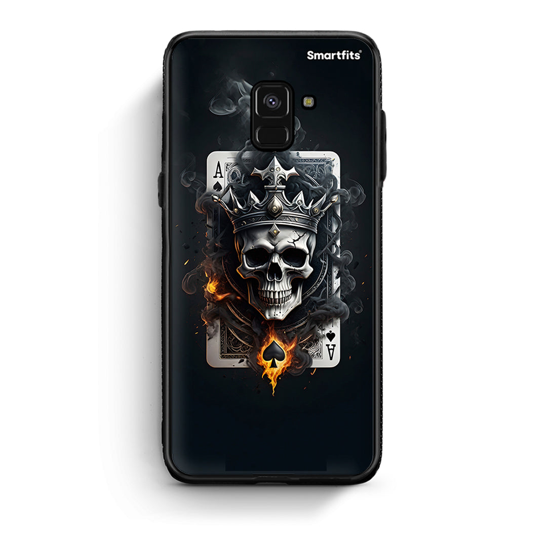 Samsung A8 Skull King Ace θήκη από τη Smartfits με σχέδιο στο πίσω μέρος και μαύρο περίβλημα | Smartphone case with colorful back and black bezels by Smartfits