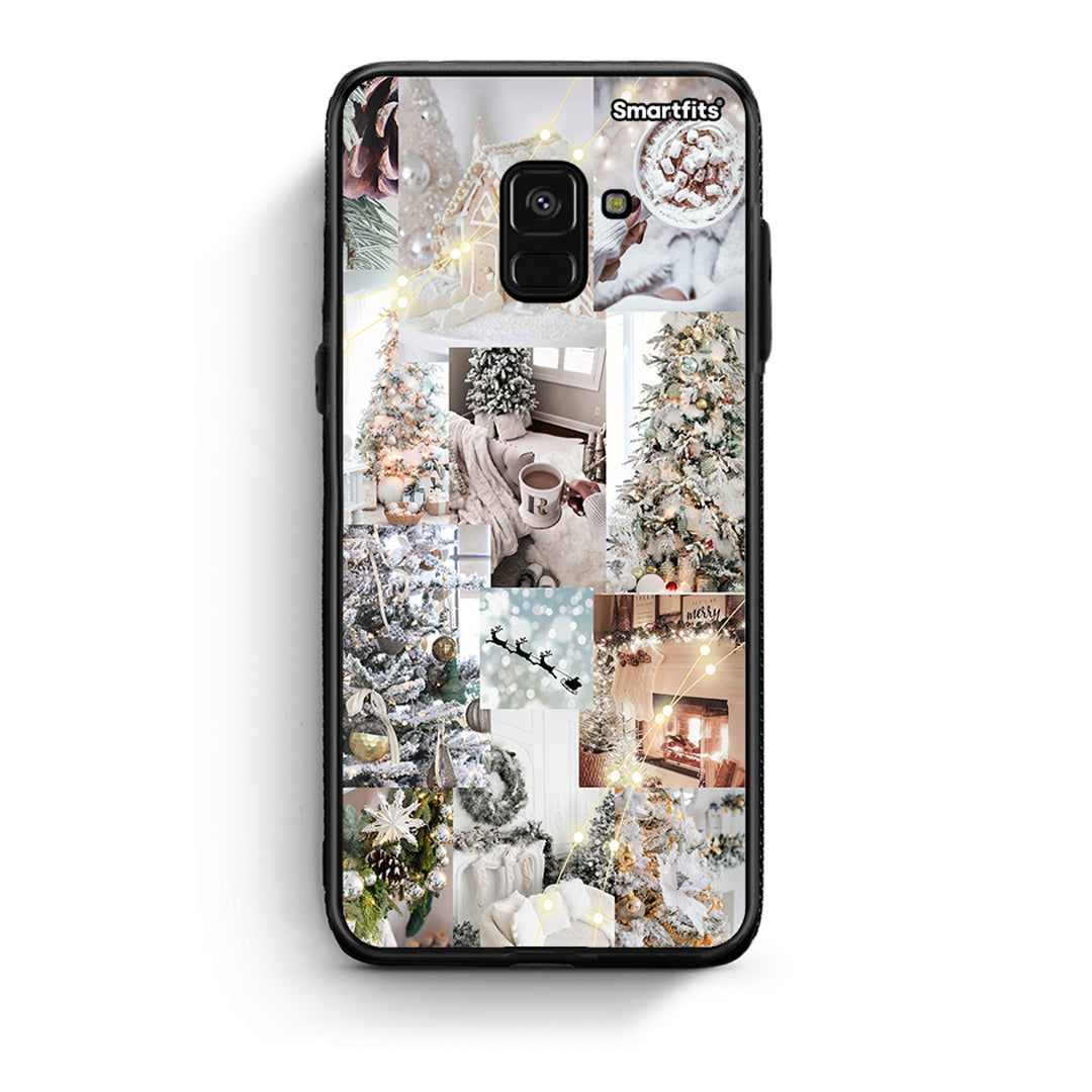 Samsung A8 White Christmas θήκη από τη Smartfits με σχέδιο στο πίσω μέρος και μαύρο περίβλημα | Smartphone case with colorful back and black bezels by Smartfits