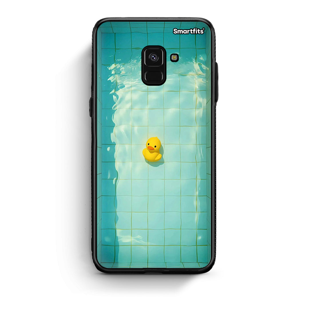 Samsung A8 Yellow Duck θήκη από τη Smartfits με σχέδιο στο πίσω μέρος και μαύρο περίβλημα | Smartphone case with colorful back and black bezels by Smartfits