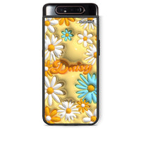 Thumbnail for Samsung A80 Bubble Daisies θήκη από τη Smartfits με σχέδιο στο πίσω μέρος και μαύρο περίβλημα | Smartphone case with colorful back and black bezels by Smartfits