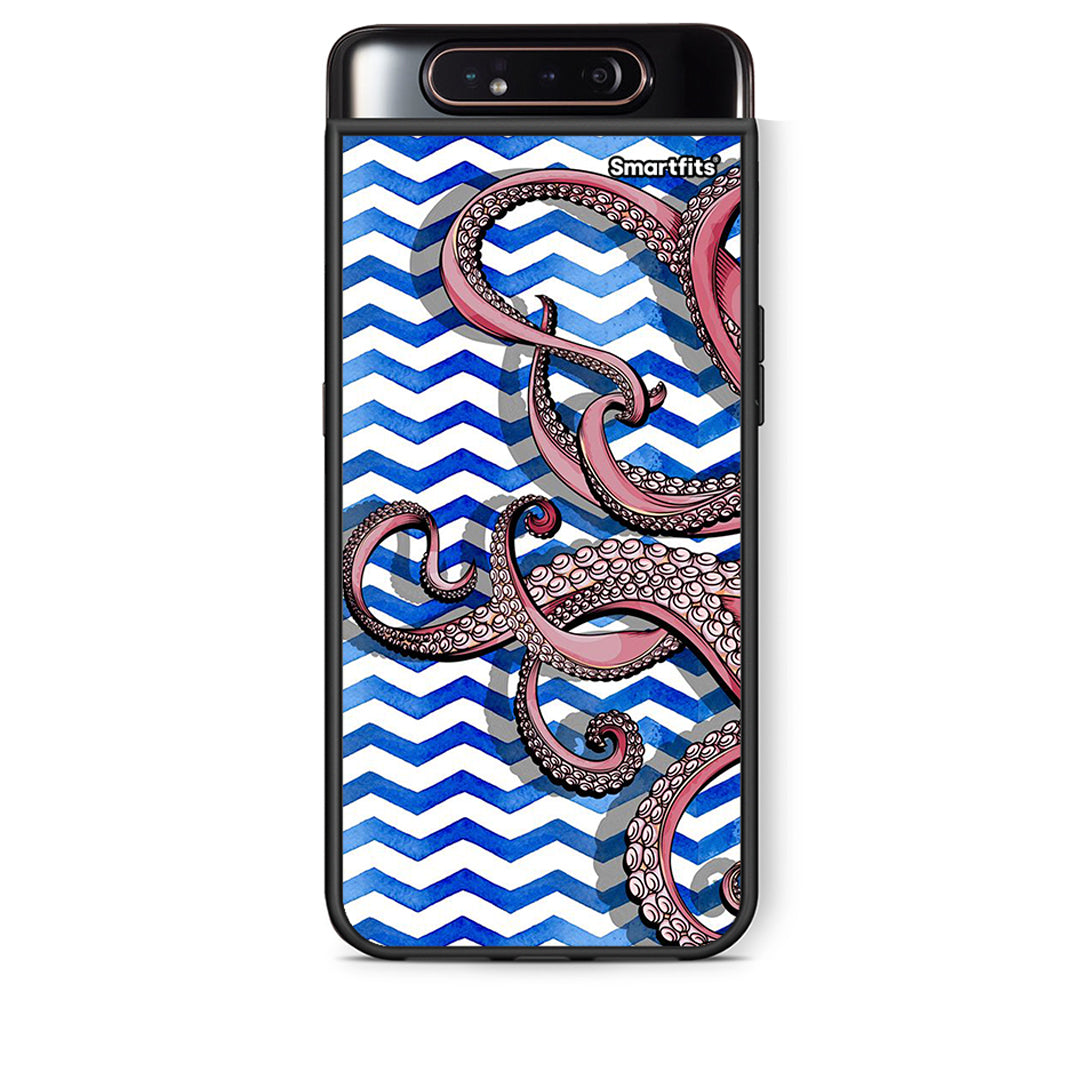 Samsung A80 Chevron Devilfish θήκη από τη Smartfits με σχέδιο στο πίσω μέρος και μαύρο περίβλημα | Smartphone case with colorful back and black bezels by Smartfits