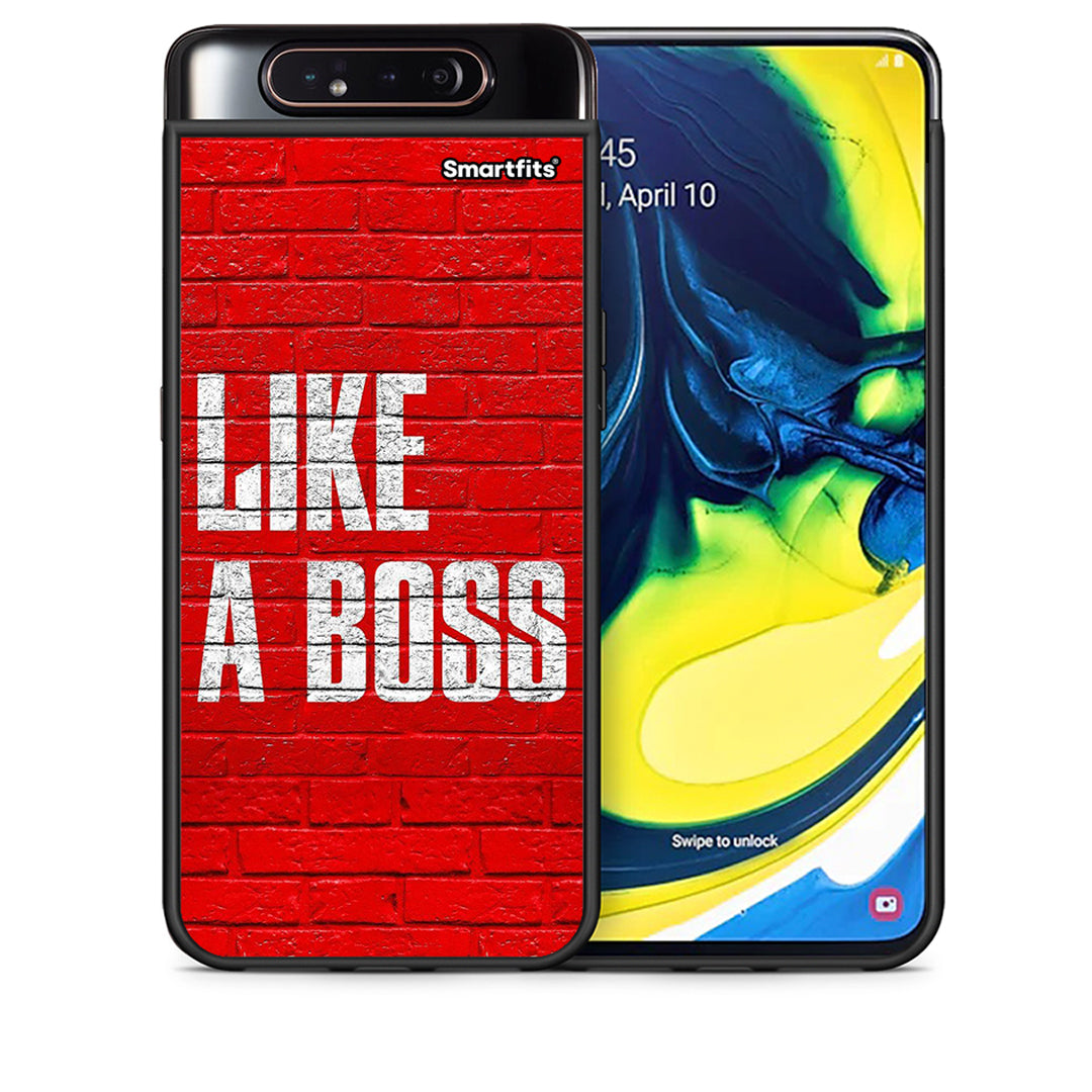 Θήκη Samsung A80 Like A Boss από τη Smartfits με σχέδιο στο πίσω μέρος και μαύρο περίβλημα | Samsung A80 Like A Boss case with colorful back and black bezels