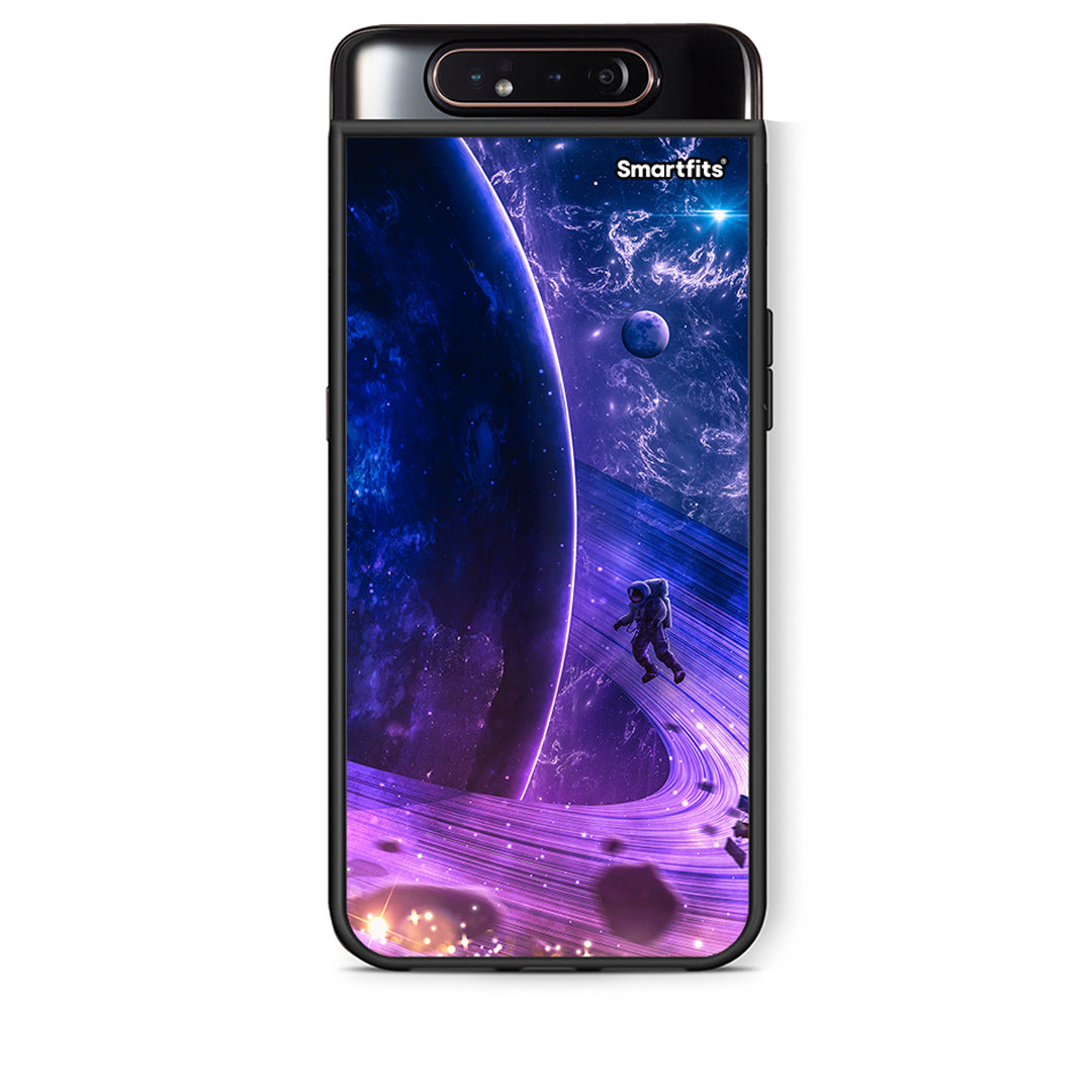 Samsung A80 Lost Astronaut θήκη από τη Smartfits με σχέδιο στο πίσω μέρος και μαύρο περίβλημα | Smartphone case with colorful back and black bezels by Smartfits