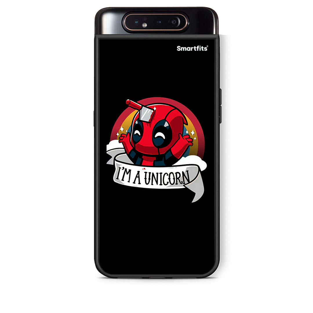 Samsung A80 Unicorn Deadpool θήκη από τη Smartfits με σχέδιο στο πίσω μέρος και μαύρο περίβλημα | Smartphone case with colorful back and black bezels by Smartfits