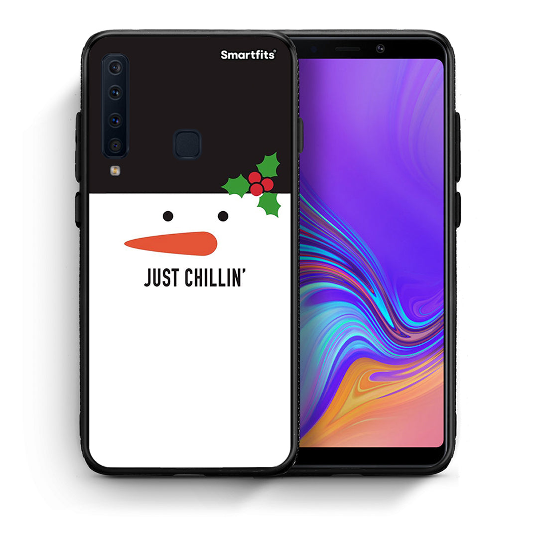 Θήκη Samsung A9 Christmas Chillin από τη Smartfits με σχέδιο στο πίσω μέρος και μαύρο περίβλημα | Samsung A9 Christmas Chillin case with colorful back and black bezels