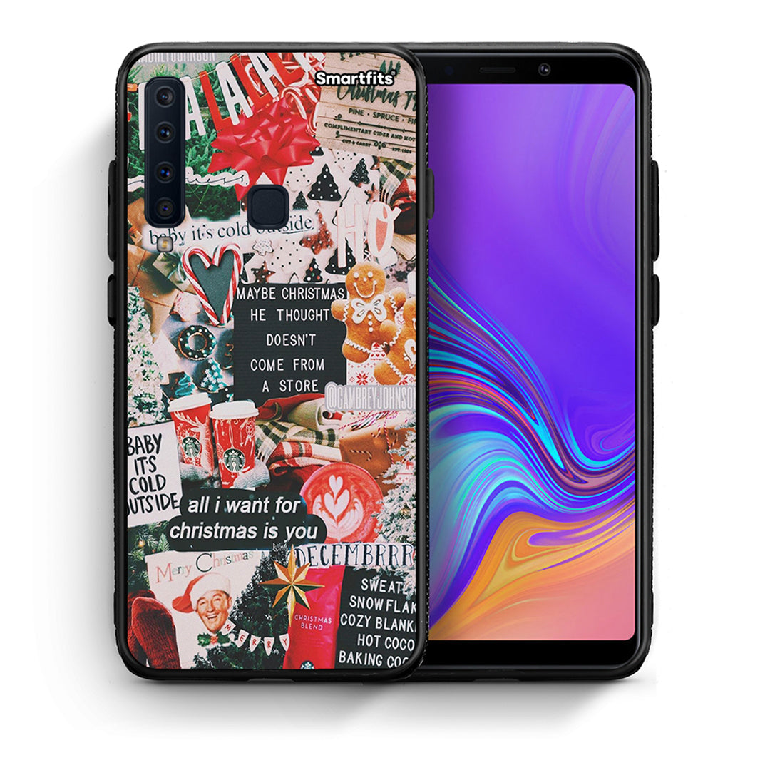 Θήκη Samsung A9 Christmas Happiness από τη Smartfits με σχέδιο στο πίσω μέρος και μαύρο περίβλημα | Samsung A9 Christmas Happiness case with colorful back and black bezels