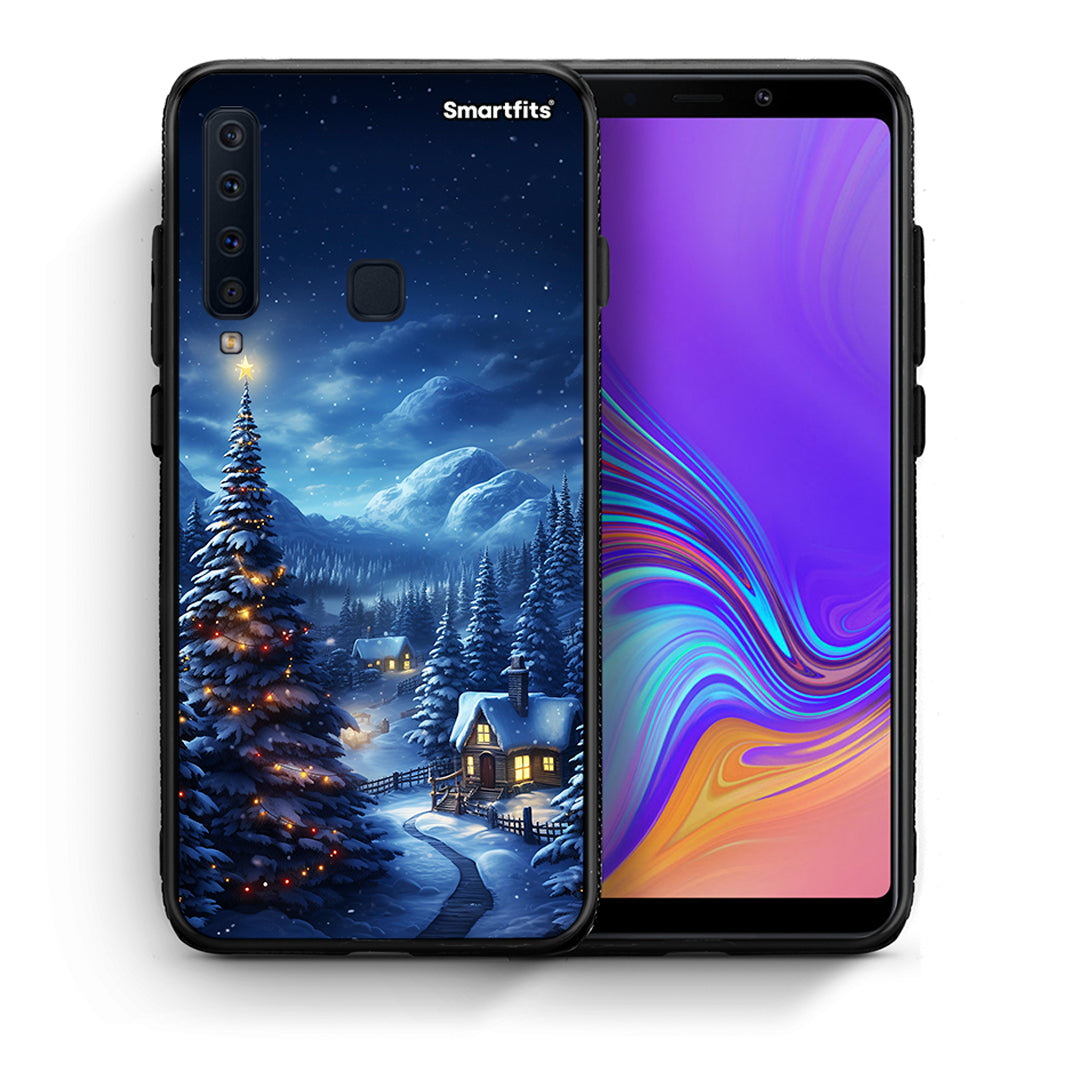 Θήκη Samsung A9 Christmas Scenery από τη Smartfits με σχέδιο στο πίσω μέρος και μαύρο περίβλημα | Samsung A9 Christmas Scenery case with colorful back and black bezels