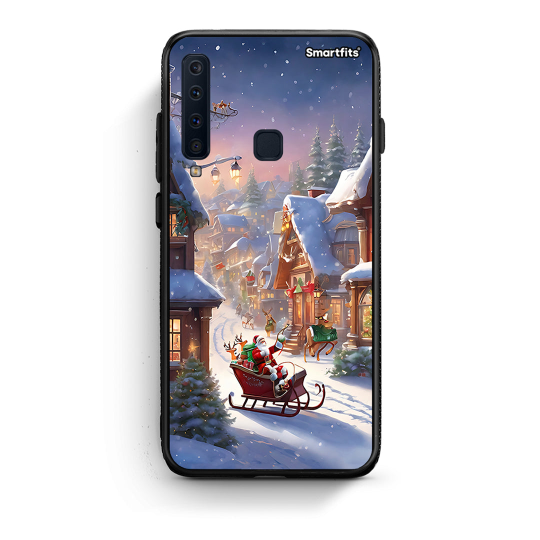 samsung a9 Christmas Snow θήκη από τη Smartfits με σχέδιο στο πίσω μέρος και μαύρο περίβλημα | Smartphone case with colorful back and black bezels by Smartfits