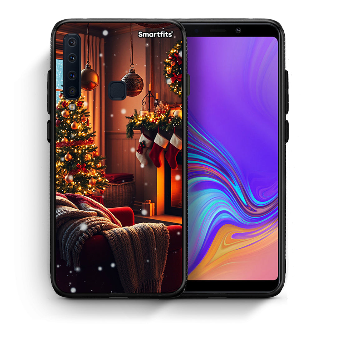 Θήκη Samsung A9 Home For Christmas από τη Smartfits με σχέδιο στο πίσω μέρος και μαύρο περίβλημα | Samsung A9 Home For Christmas case with colorful back and black bezels