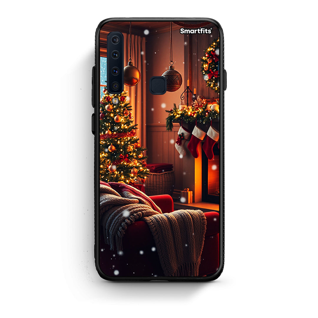 samsung a9 Home For Christmas θήκη από τη Smartfits με σχέδιο στο πίσω μέρος και μαύρο περίβλημα | Smartphone case with colorful back and black bezels by Smartfits