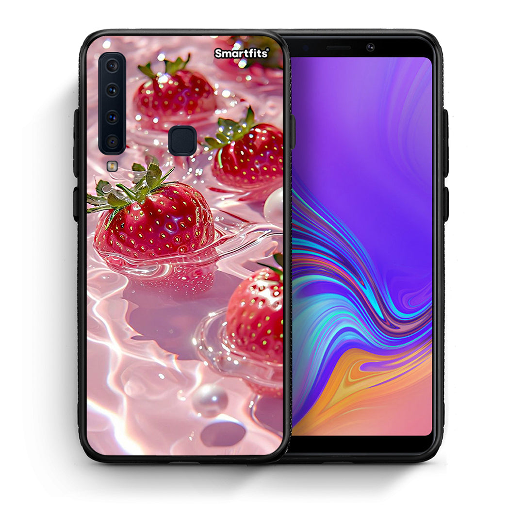 Θήκη Samsung A9 Juicy Strawberries από τη Smartfits με σχέδιο στο πίσω μέρος και μαύρο περίβλημα | Samsung A9 Juicy Strawberries case with colorful back and black bezels