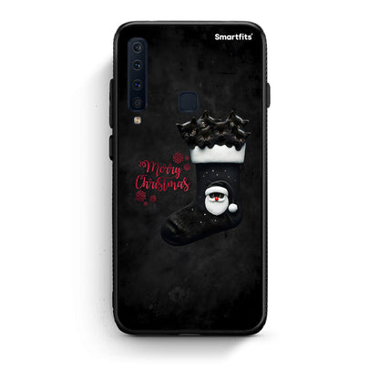 samsung a9 Merry Cat Christmas θήκη από τη Smartfits με σχέδιο στο πίσω μέρος και μαύρο περίβλημα | Smartphone case with colorful back and black bezels by Smartfits
