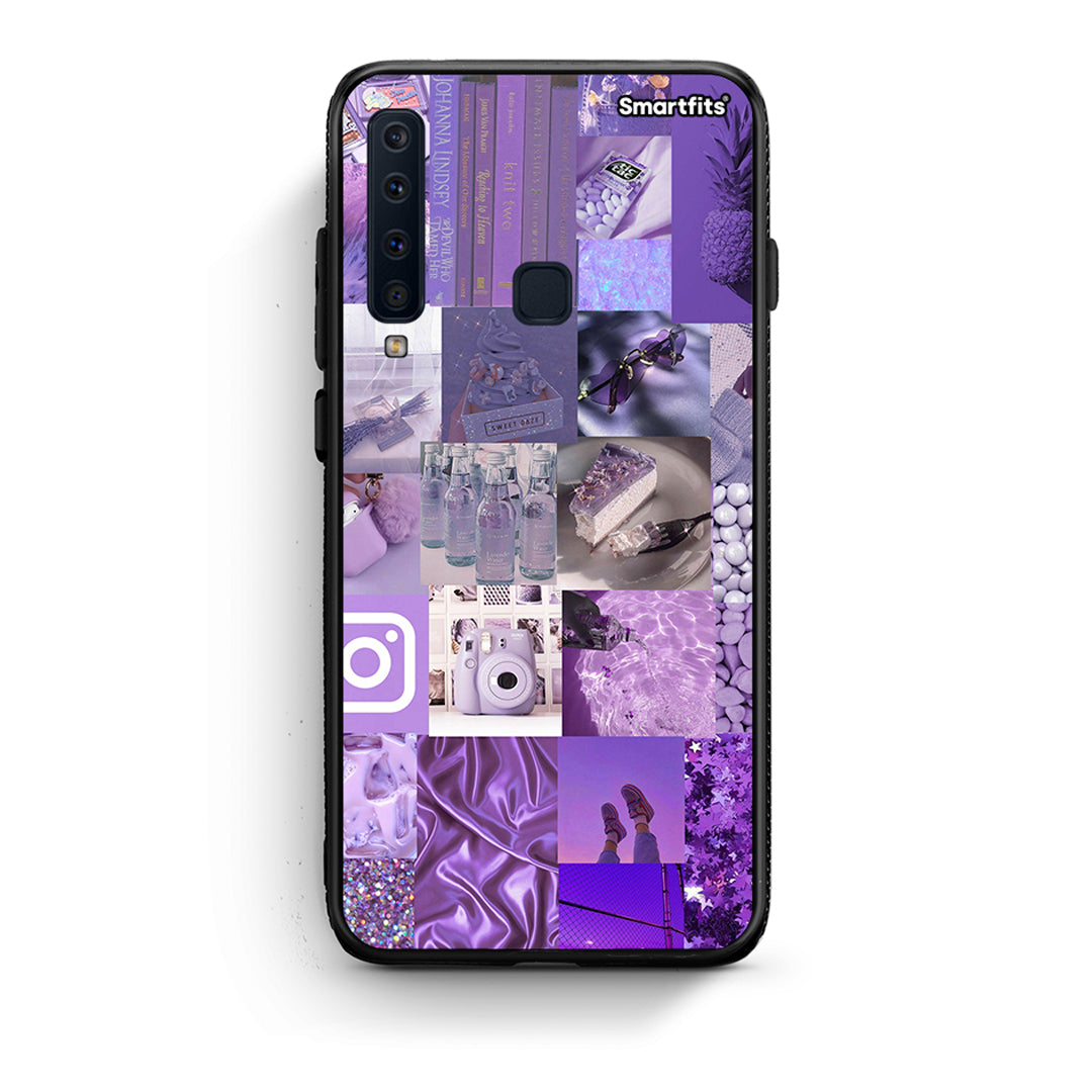 samsung a9 Purple Aesthetic Collage θήκη από τη Smartfits με σχέδιο στο πίσω μέρος και μαύρο περίβλημα | Smartphone case with colorful back and black bezels by Smartfits