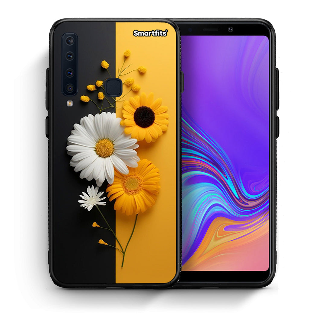 Θήκη Samsung A9 Yellow Daisies από τη Smartfits με σχέδιο στο πίσω μέρος και μαύρο περίβλημα | Samsung A9 Yellow Daisies case with colorful back and black bezels