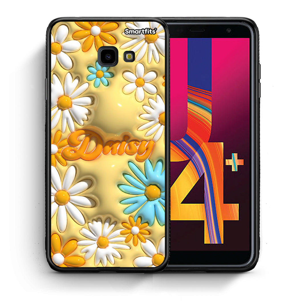 Θήκη Samsung J4 Plus Bubble Daisies από τη Smartfits με σχέδιο στο πίσω μέρος και μαύρο περίβλημα | Samsung J4 Plus Bubble Daisies case with colorful back and black bezels