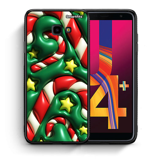 Θήκη Samsung J4 Plus Christmas Bubbles από τη Smartfits με σχέδιο στο πίσω μέρος και μαύρο περίβλημα | Samsung J4 Plus Christmas Bubbles case with colorful back and black bezels