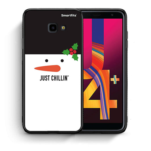Θήκη Samsung J4 Plus Christmas Chillin από τη Smartfits με σχέδιο στο πίσω μέρος και μαύρο περίβλημα | Samsung J4 Plus Christmas Chillin case with colorful back and black bezels