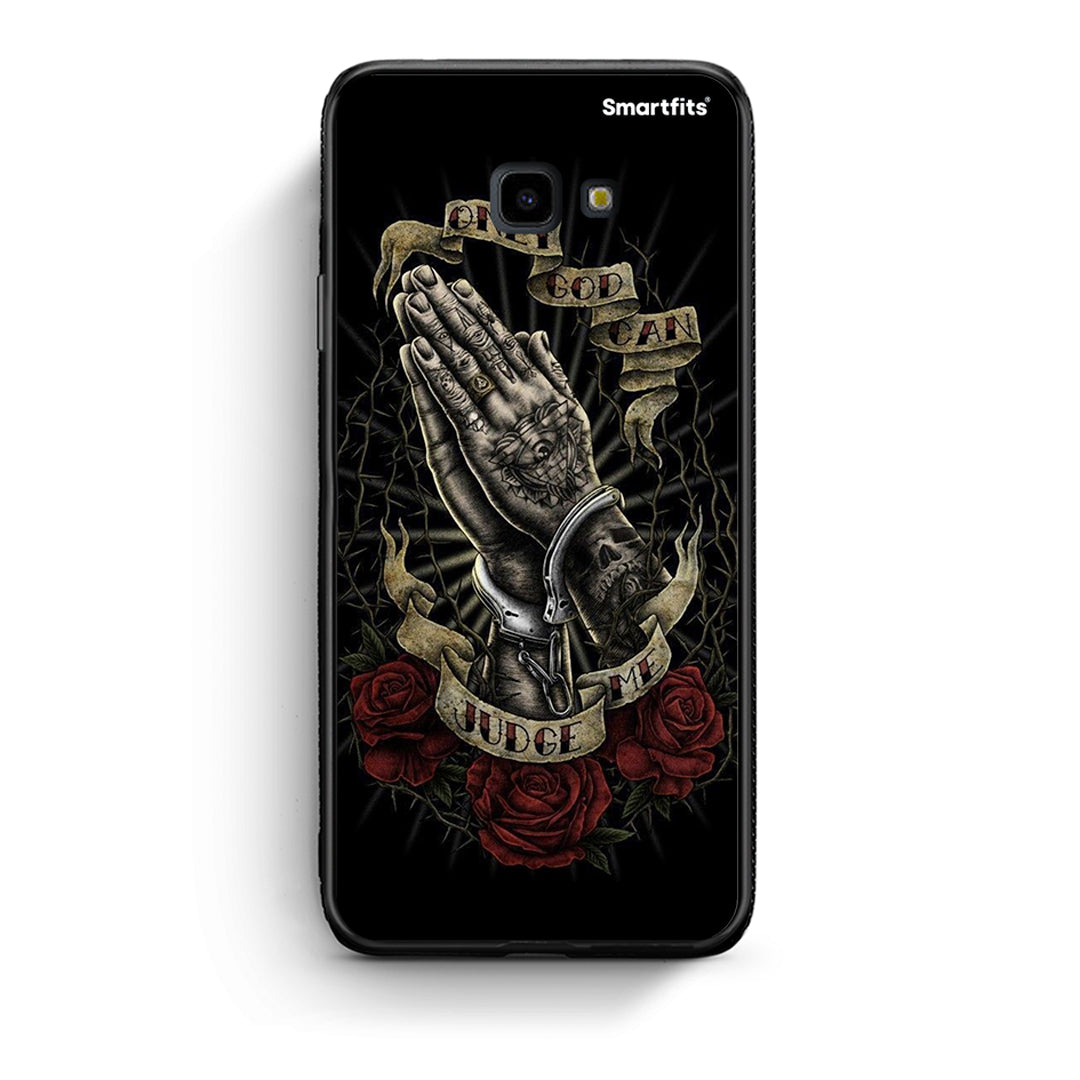 Samsung J4 Plus Judge By God θήκη από τη Smartfits με σχέδιο στο πίσω μέρος και μαύρο περίβλημα | Smartphone case with colorful back and black bezels by Smartfits