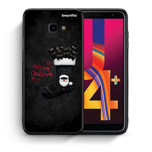 Θήκη Samsung J4 Plus Merry Cat Christmas από τη Smartfits με σχέδιο στο πίσω μέρος και μαύρο περίβλημα | Samsung J4 Plus Merry Cat Christmas case with colorful back and black bezels