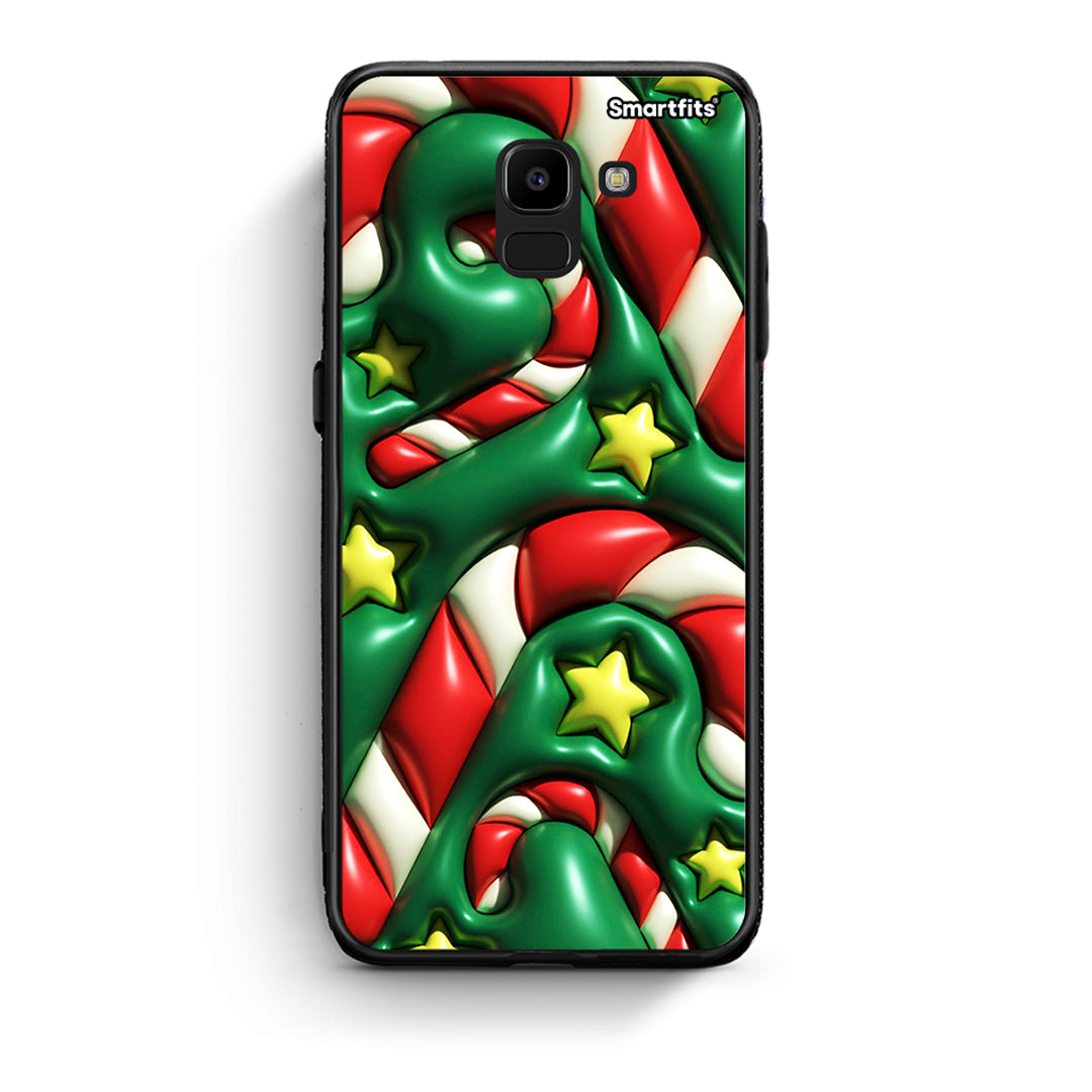 samsung J6 Christmas Bubbles θήκη από τη Smartfits με σχέδιο στο πίσω μέρος και μαύρο περίβλημα | Smartphone case with colorful back and black bezels by Smartfits