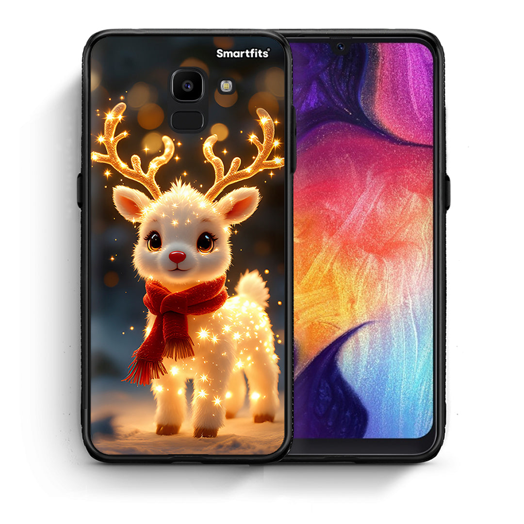 Θήκη Samsung J6 Christmas Cutie από τη Smartfits με σχέδιο στο πίσω μέρος και μαύρο περίβλημα | Samsung J6 Christmas Cutie case with colorful back and black bezels