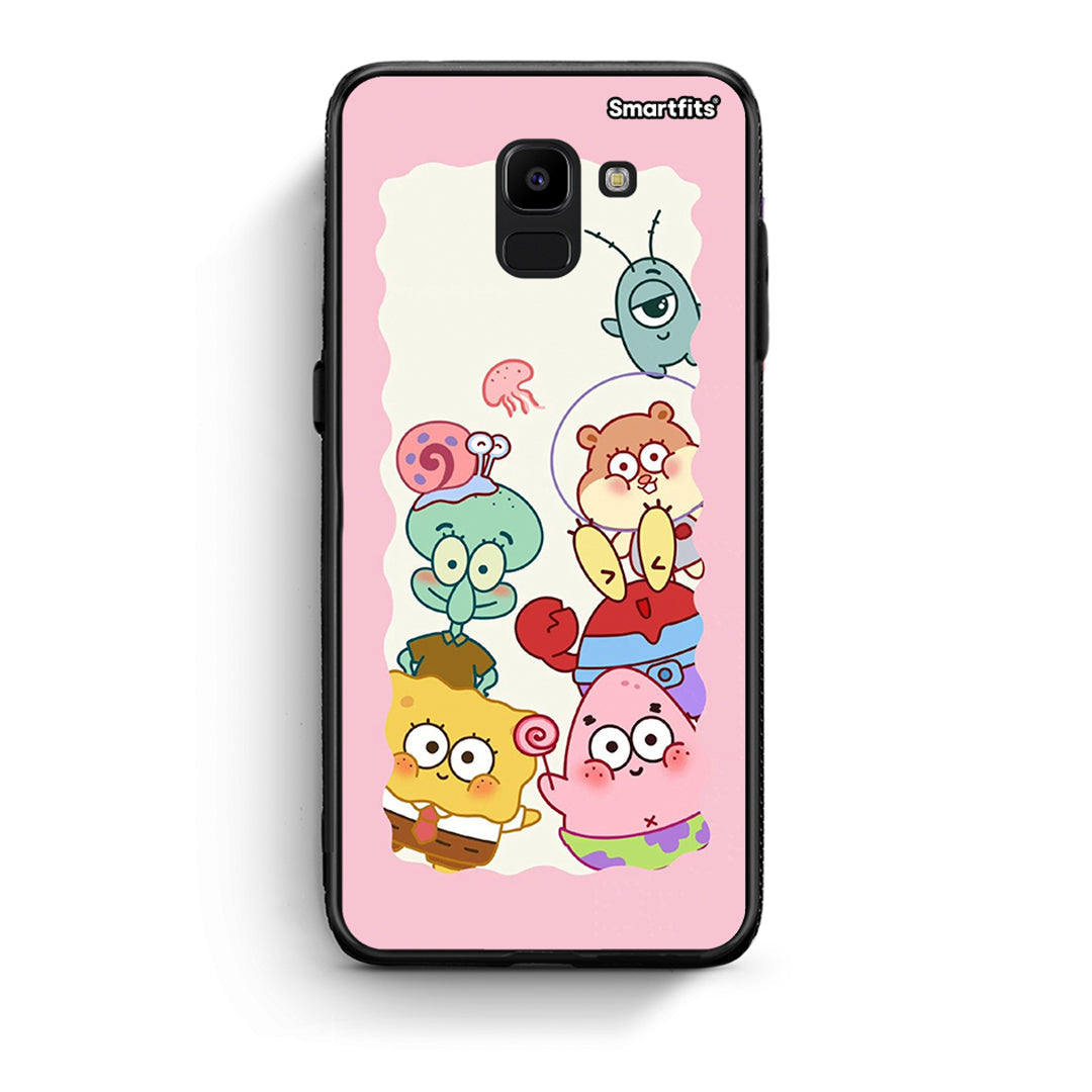 samsung J6 Cute Companion θήκη από τη Smartfits με σχέδιο στο πίσω μέρος και μαύρο περίβλημα | Smartphone case with colorful back and black bezels by Smartfits