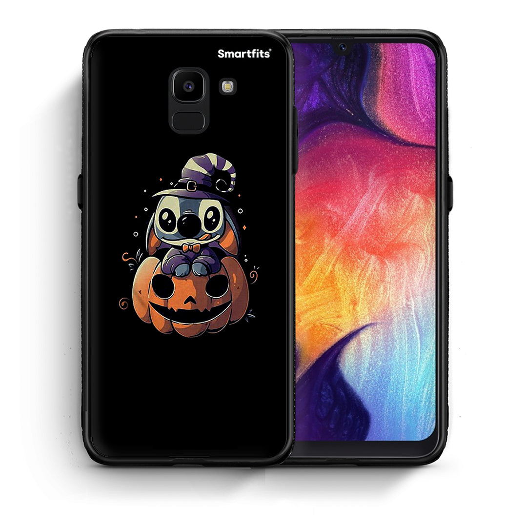 Θήκη Samsung J6 Halloween Stitch από τη Smartfits με σχέδιο στο πίσω μέρος και μαύρο περίβλημα | Samsung J6 Halloween Stitch case with colorful back and black bezels
