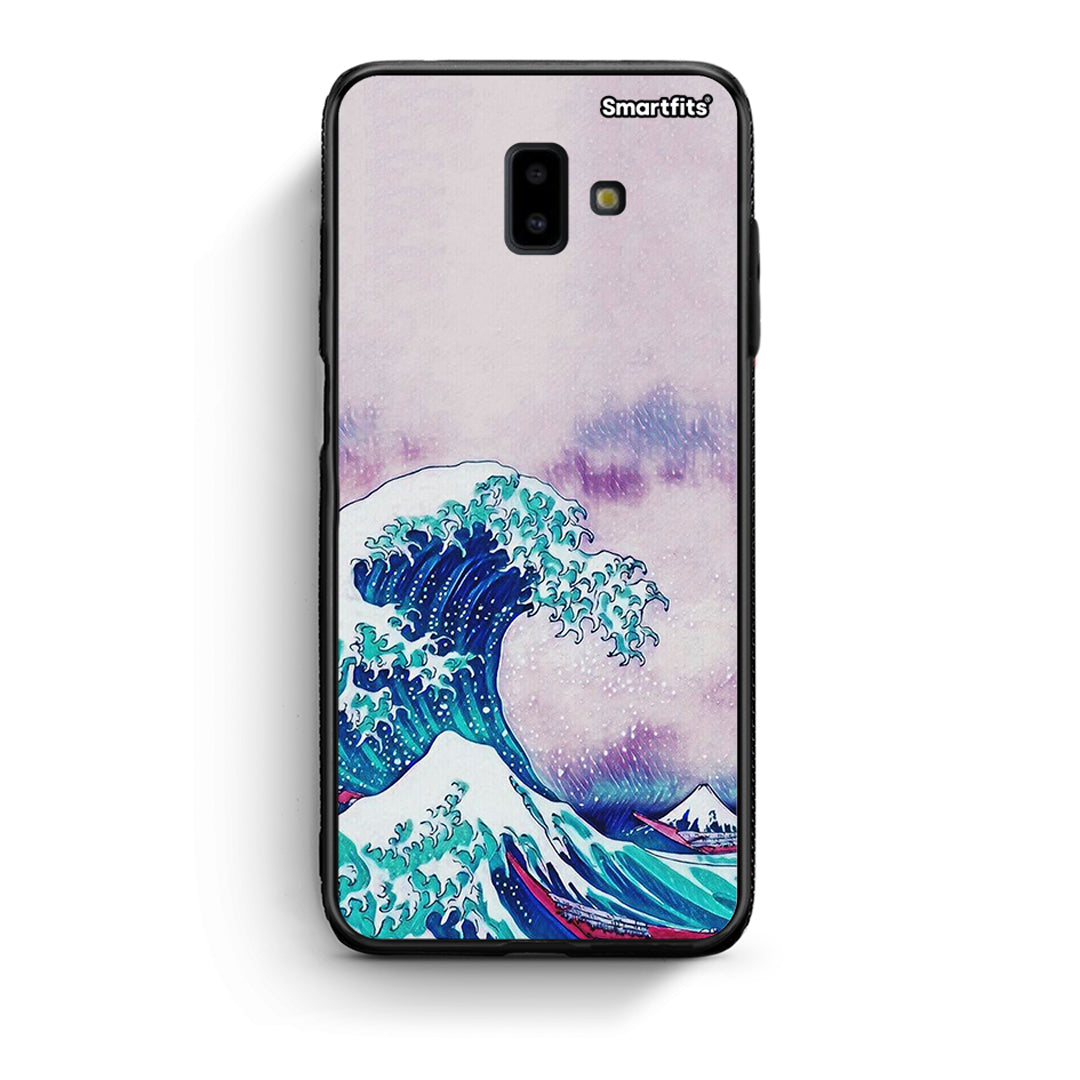 samsung J6+ Blue Waves θήκη από τη Smartfits με σχέδιο στο πίσω μέρος και μαύρο περίβλημα | Smartphone case with colorful back and black bezels by Smartfits