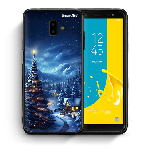 Θήκη Samsung J6+ Christmas Scenery από τη Smartfits με σχέδιο στο πίσω μέρος και μαύρο περίβλημα | Samsung J6+ Christmas Scenery case with colorful back and black bezels