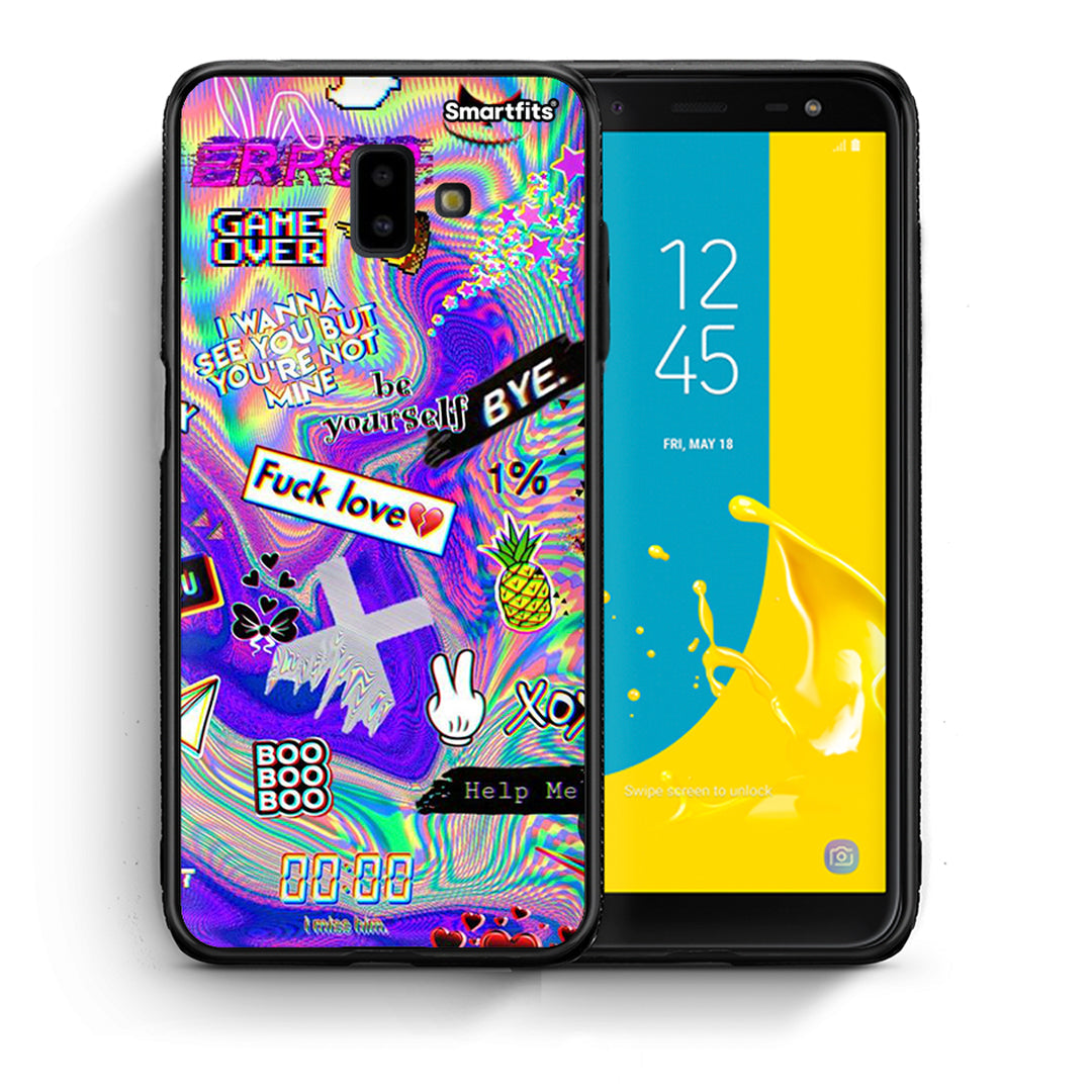 Θήκη Samsung J6+ Game Over από τη Smartfits με σχέδιο στο πίσω μέρος και μαύρο περίβλημα | Samsung J6+ Game Over case with colorful back and black bezels