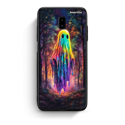 samsung J6+ Halloween Ghost θήκη από τη Smartfits με σχέδιο στο πίσω μέρος και μαύρο περίβλημα | Smartphone case with colorful back and black bezels by Smartfits