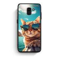 Thumbnail for samsung J6 Summer Cat θήκη από τη Smartfits με σχέδιο στο πίσω μέρος και μαύρο περίβλημα | Smartphone case with colorful back and black bezels by Smartfits