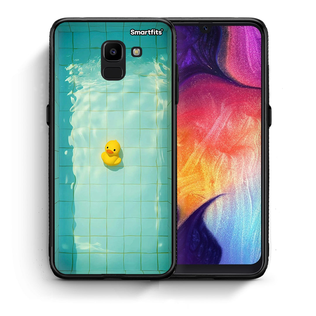 Θήκη Samsung J6 Yellow Duck από τη Smartfits με σχέδιο στο πίσω μέρος και μαύρο περίβλημα | Samsung J6 Yellow Duck case with colorful back and black bezels