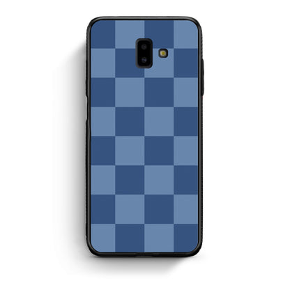 Θήκη Samsung Galaxy J6+ Denim Blue Checkerboard από τη Smartfits με σχέδιο στο πίσω μέρος και μαύρο περίβλημα | Samsung Galaxy J6+ Denim Blue Checkerboard case with colorful back and black bezels