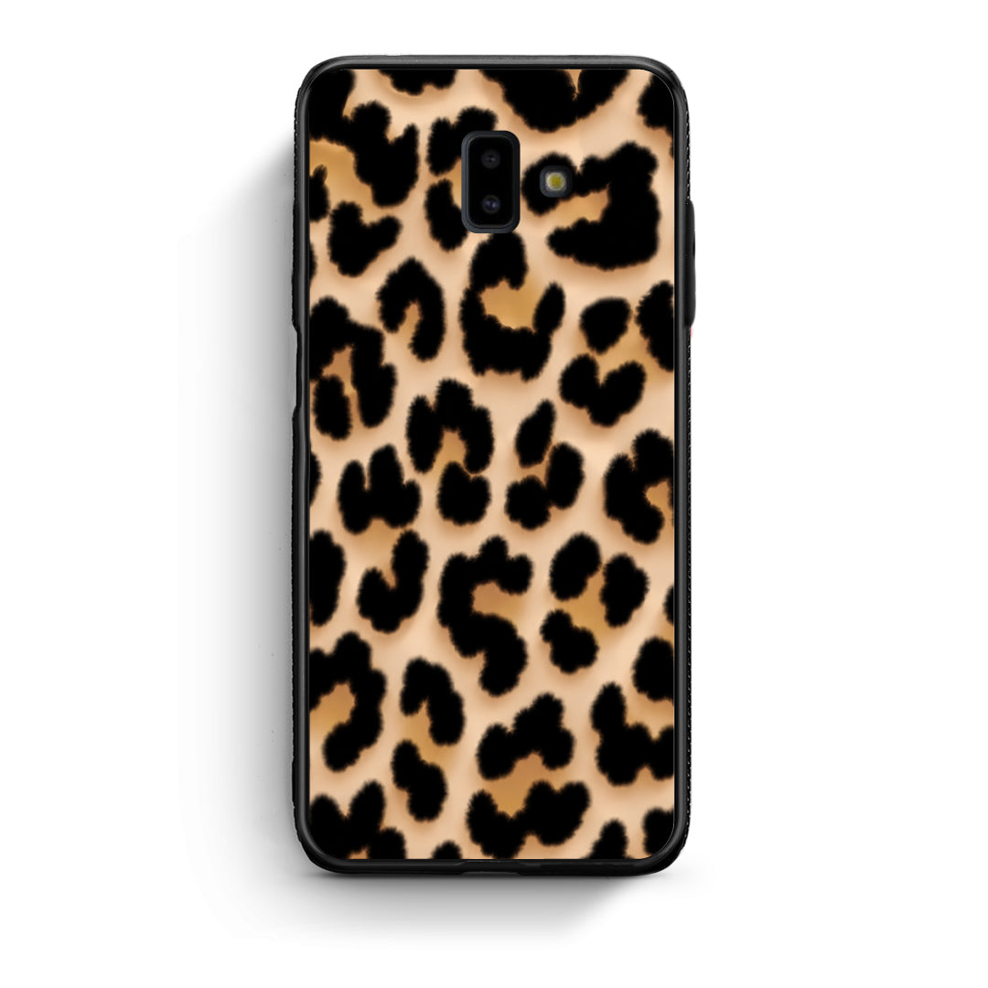 Θήκη Samsung Galaxy J6+ Leopard Print Tan Large από τη Smartfits με σχέδιο στο πίσω μέρος και μαύρο περίβλημα | Samsung Galaxy J6+ Leopard Print Tan Large case with colorful back and black bezels