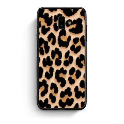 Θήκη Samsung Galaxy J6+ Leopard Print Tan Large από τη Smartfits με σχέδιο στο πίσω μέρος και μαύρο περίβλημα | Samsung Galaxy J6+ Leopard Print Tan Large case with colorful back and black bezels