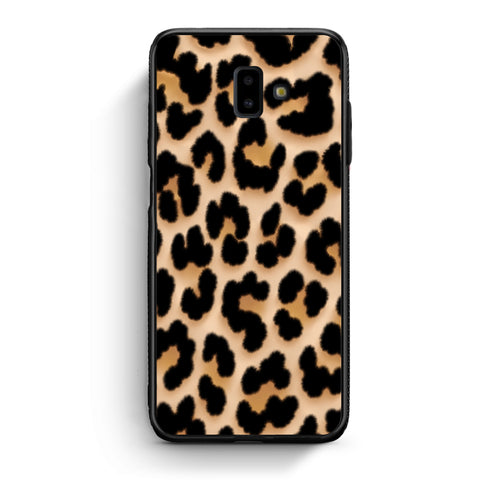 Θήκη Samsung Galaxy J6+ Leopard Print Tan Large από τη Smartfits με σχέδιο στο πίσω μέρος και μαύρο περίβλημα | Samsung Galaxy J6+ Leopard Print Tan Large case with colorful back and black bezels