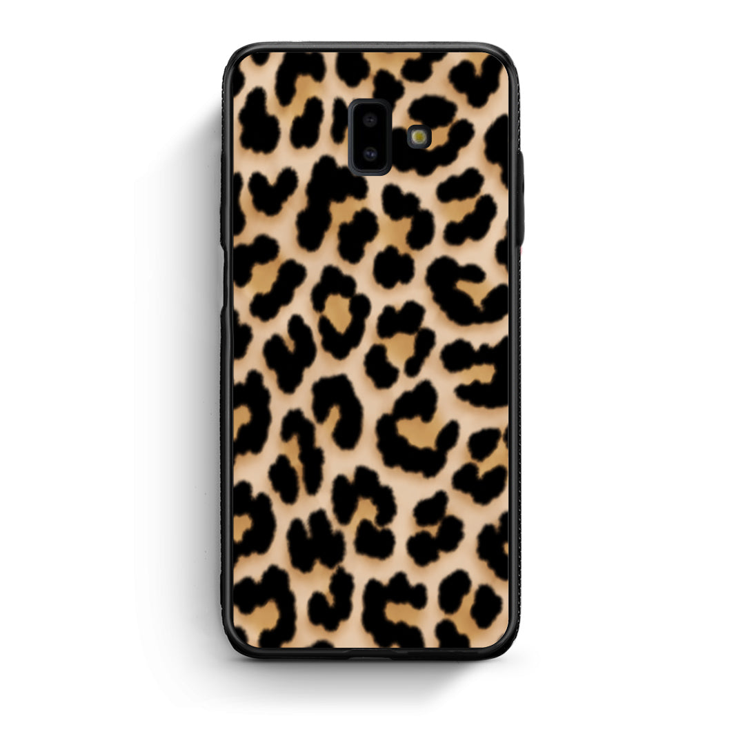 Θήκη Samsung Galaxy J6+ Leopard Print Tan Small από τη Smartfits με σχέδιο στο πίσω μέρος και μαύρο περίβλημα | Samsung Galaxy J6+ Leopard Print Tan Small case with colorful back and black bezels